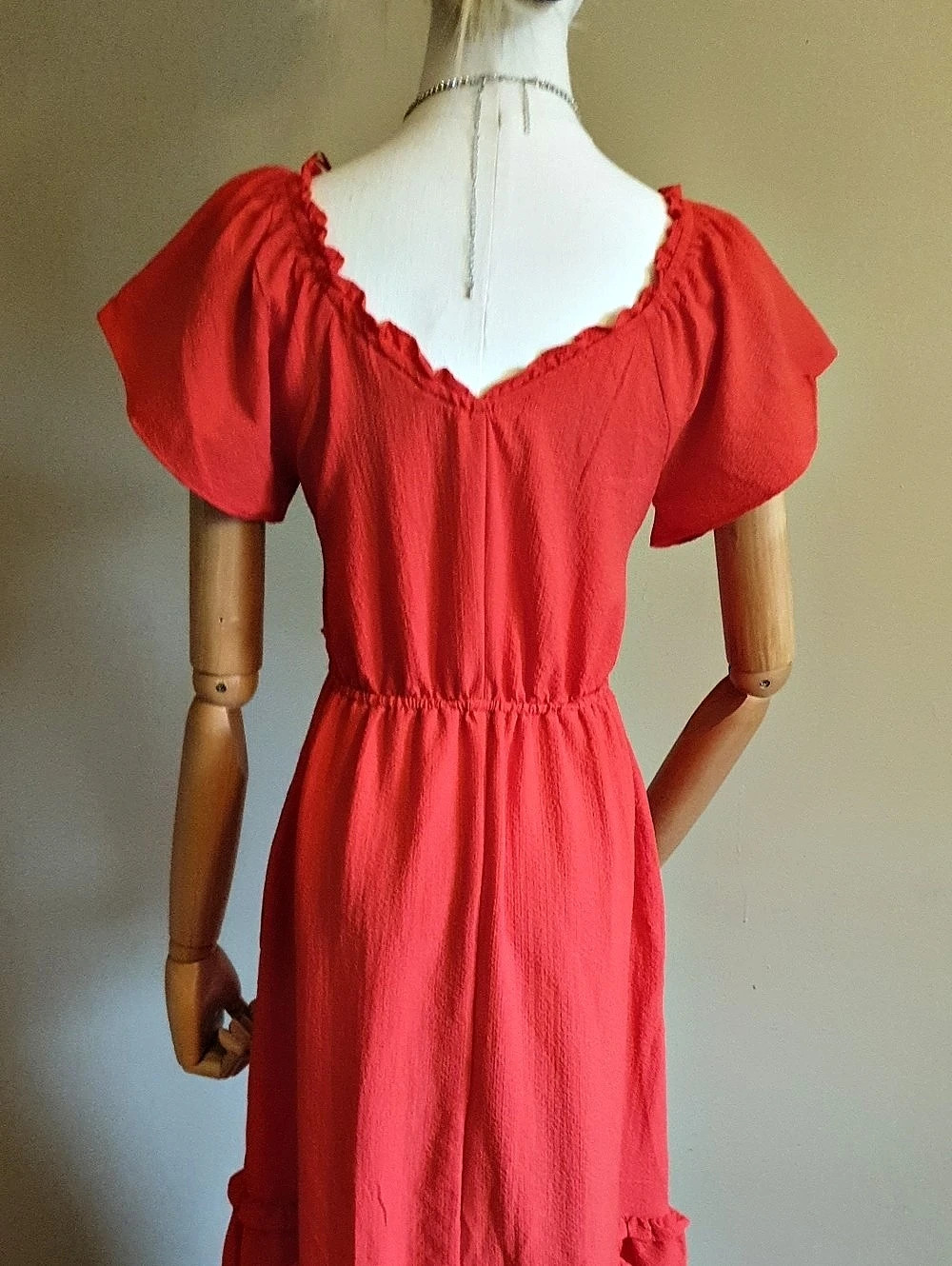 Red Ruffle Maxi Dress NWT - Picture 2 of 8